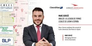 Marc Gericó analyses the arrival of Latam law firms in Spain, in Cinco Días 1 Marc Gericó con un mapa de Madrid por detrás, utilizado en el artículo de Cinco Días en el que participa